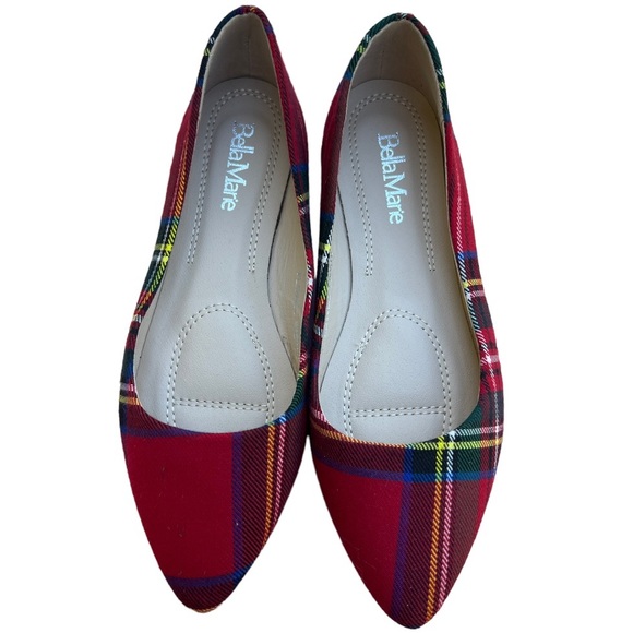 NEW CHRISTMAS HOLIDAY SHOES SIZE 5.5 BELLAMARIE ANGIE -53 FLANNEL UPPERS - Picture 2 of 4